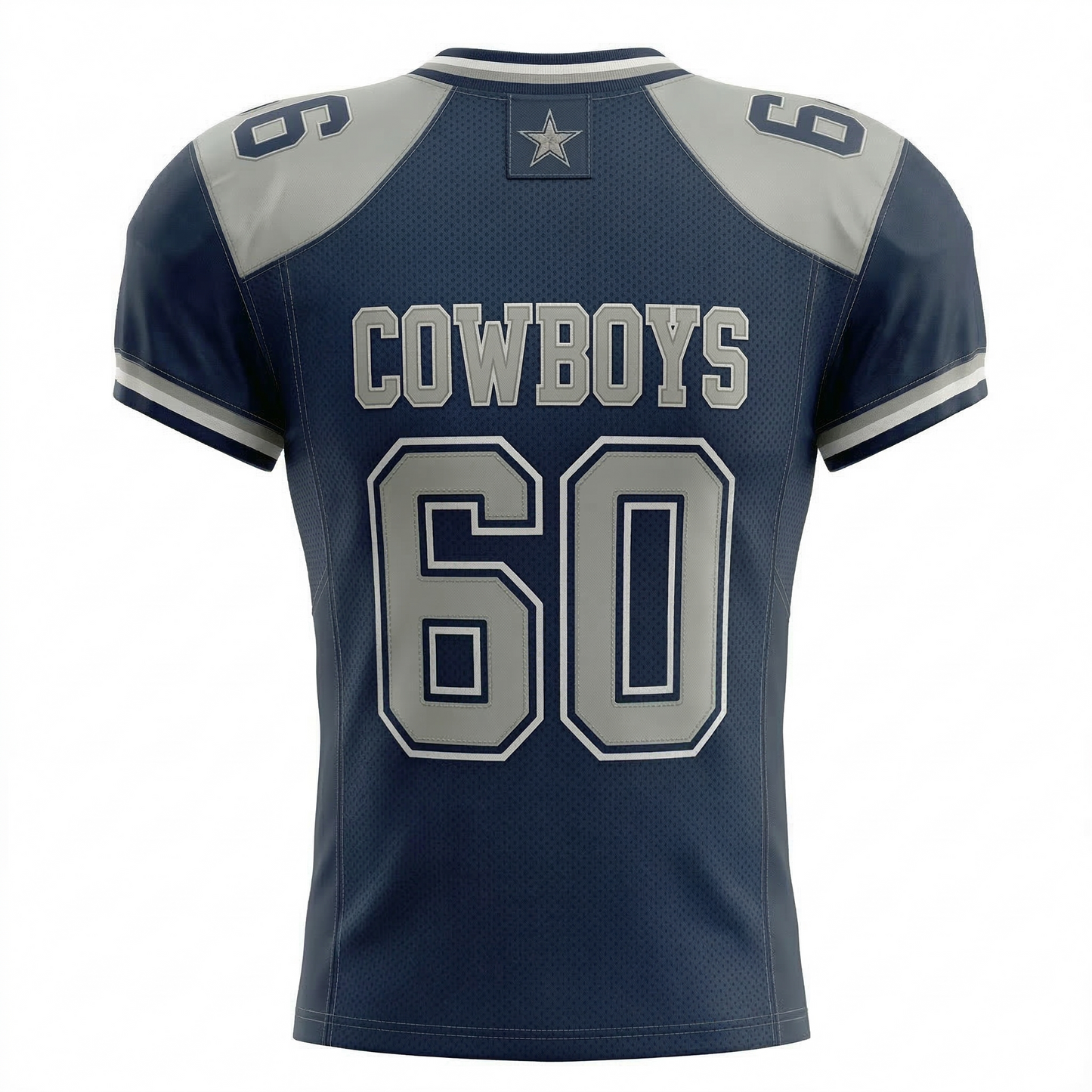 Dallas Pro Football Heritage Jersey - Classic Blue & Silver America's Team Inspired Fan Gear - Unisex American Football Mesh Jersey