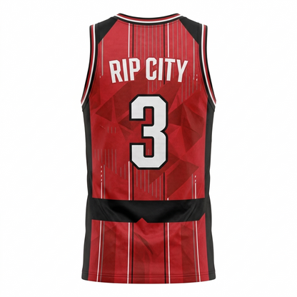 Unisex Portland Basketball Jersey - Red & Black Pro Hoops V-Neck Tank Top