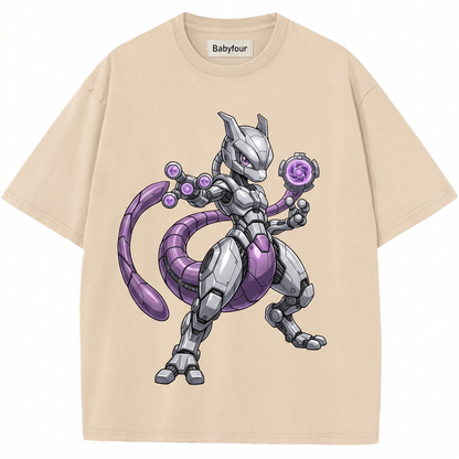 Psychic Purple Monster Vintage Graphic Tee Retro Japanese Style Heavyweight Unisex Tshirt