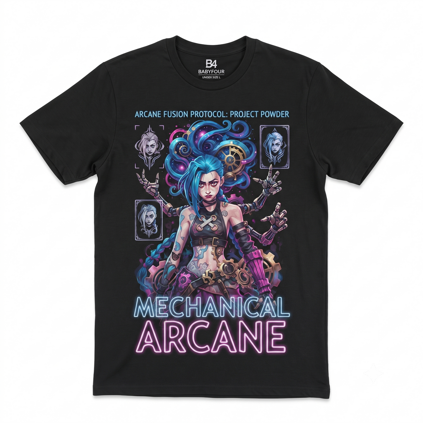 Graphic Unisex T-Shirt, Blue Haired Anime Character Streetwear Tee, Vintage Style Heavyweight Cotton Shirt