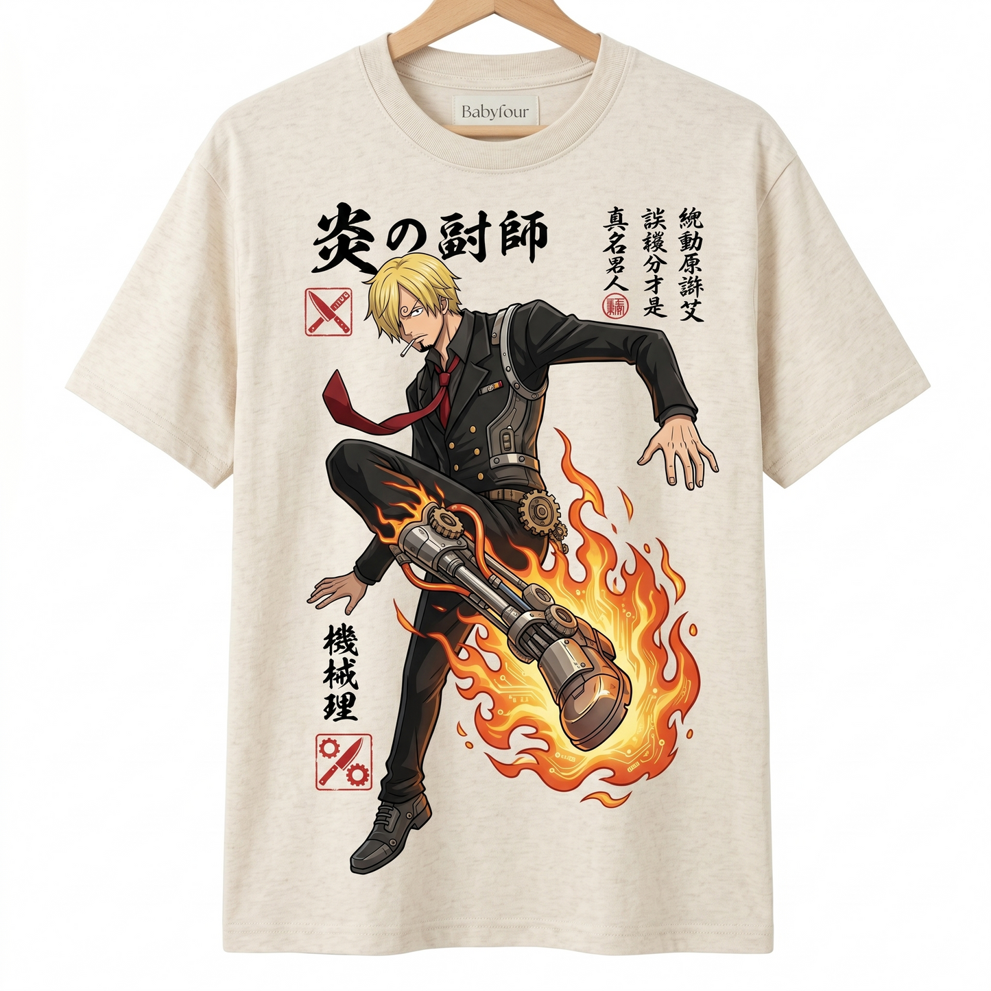 Vintage Pirate Chef Anime Shirt, Black Leg Martial Arts Graphic Unisex T-Shirt