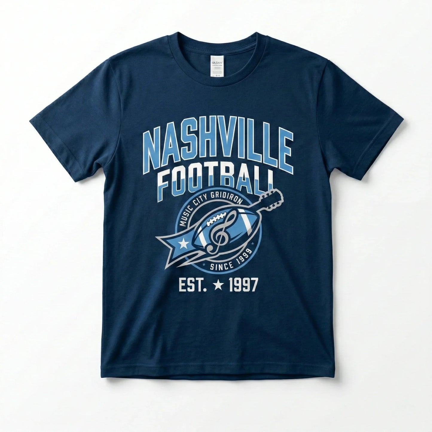 Nashville Football Fan Gear - Music City Gridiron Apparel | Two-Tone Blue Game Day T-Shirt, Hoodie, Sweatshirt