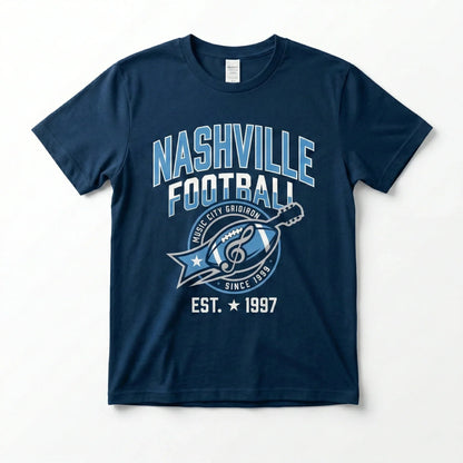 Nashville Football Fan Gear - Music City Gridiron Apparel | Two-Tone Blue Game Day T-Shirt, Hoodie, Sweatshirt