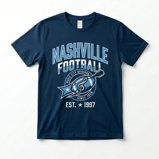 Nashville Football Fan Gear - Music City Gridiron Apparel | Two-Tone Blue Game Day T-Shirt, Hoodie, Sweatshirt