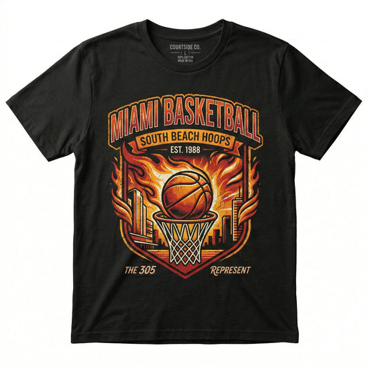 Premium Miami Basketball Fan Apparel - South Beach Hoops Graphic Collection (T-Shirt, Hoodie, Sweatshirt)