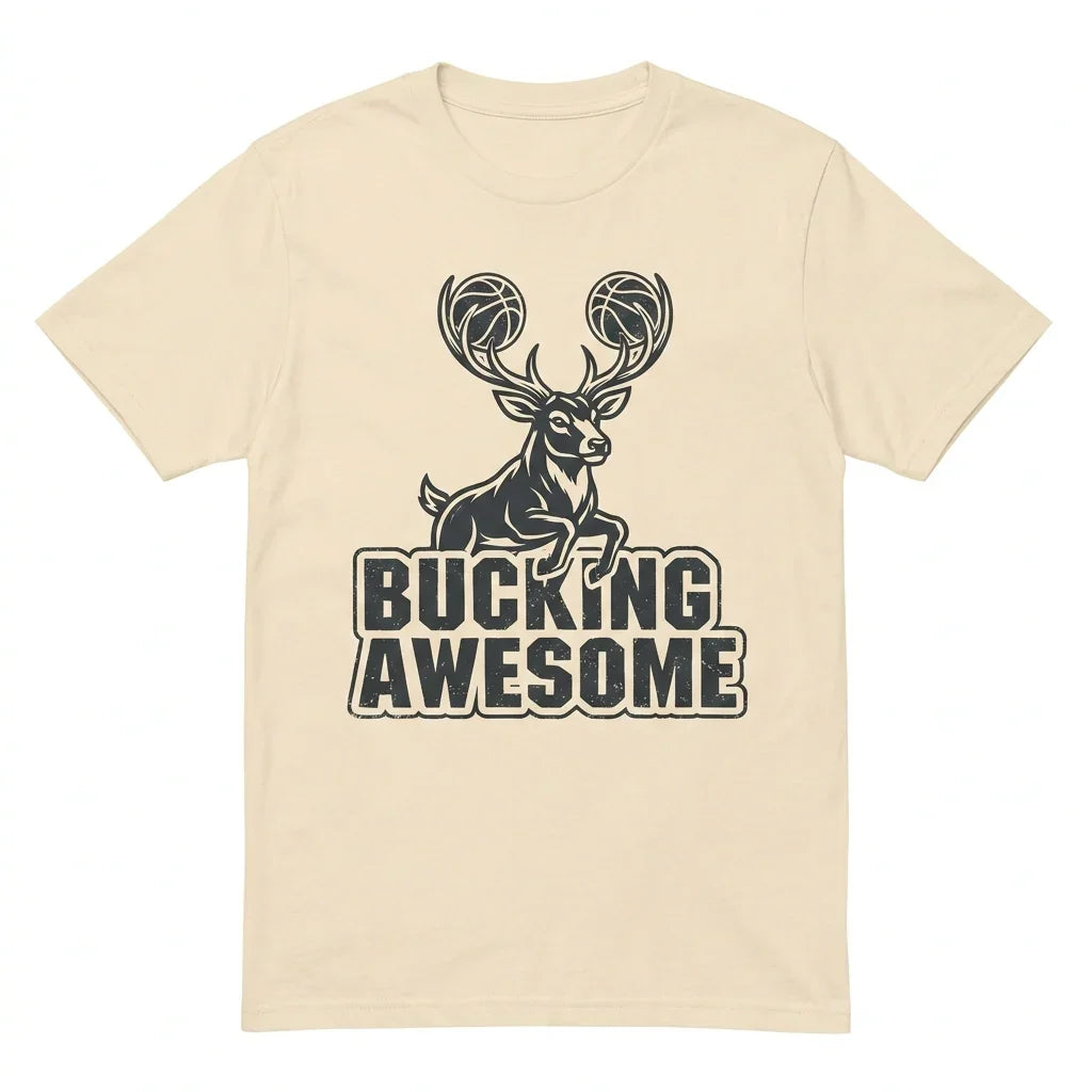 Funny Milwaukee Hoops Fan Gear | "Bucking Awesome" Basketball T-Shirt, Hoodie & Sweatshirt