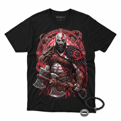 God of War Inspired Omega Symbol Graphic Apparel - Vintage Gaming Unisex T-shirt