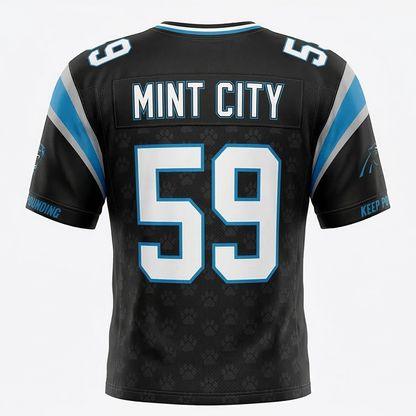Carolina Football Jersey Heritage Hype Keep Pounding Unisex Mesh American Football Uniform - Black/Carolina Blue