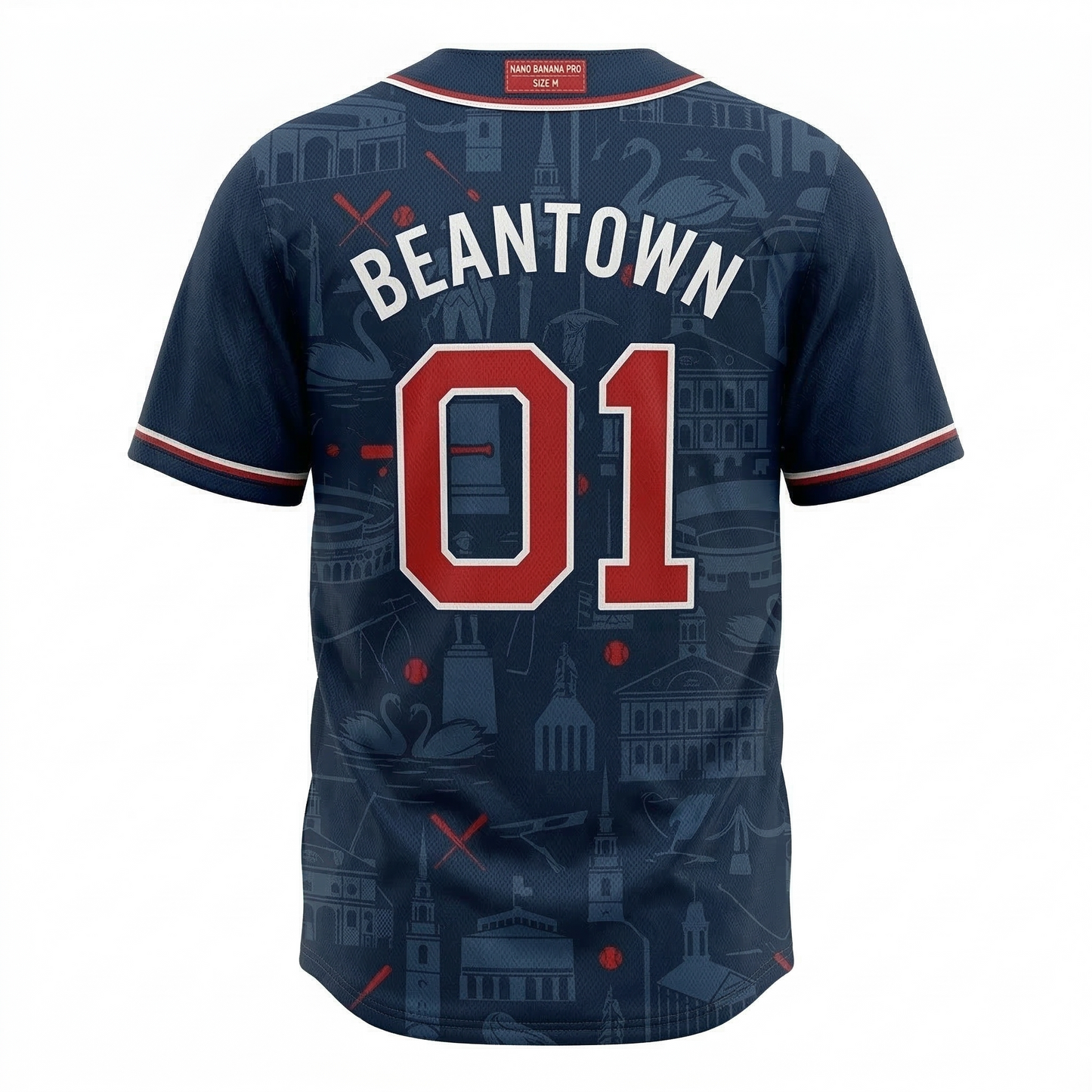 Unisex Boston Baseball Heritage AOP Button-Up Jersey - Classic Beantown Fan Sports Apparel
