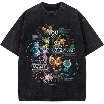 Retro Pocket Monster Evolution Vintage Graphic Tee - Cute Anime Aesthetic Unisex T-shirt