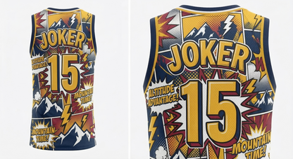 Unisex Mile High Hoops Basketball Jersey - 90s Retro Comic Style AOP Tank Top