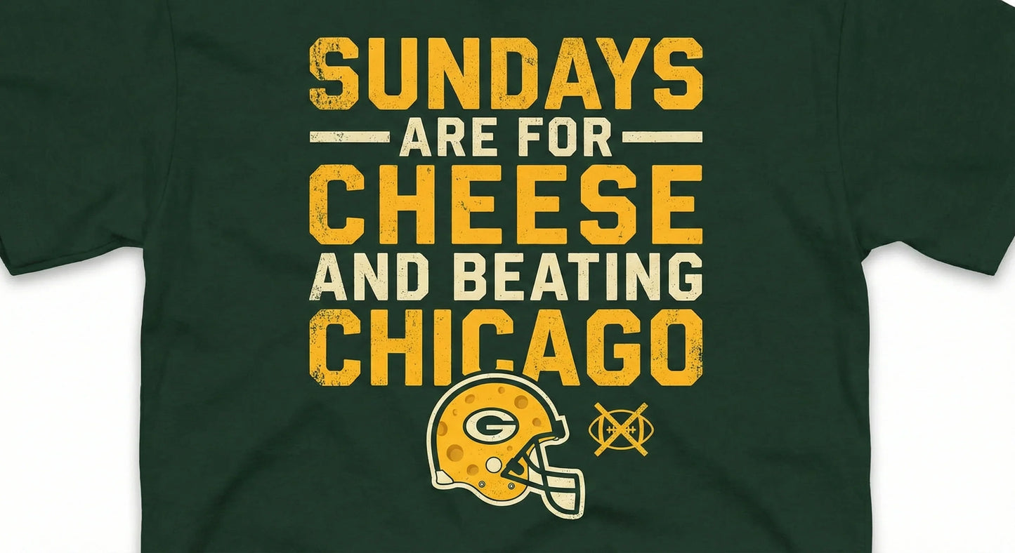 Green Bay Football Fan Funny Sundays Are For Cheese Game Day Apparel - T-Shirt, Hoodie, Sweatshirt