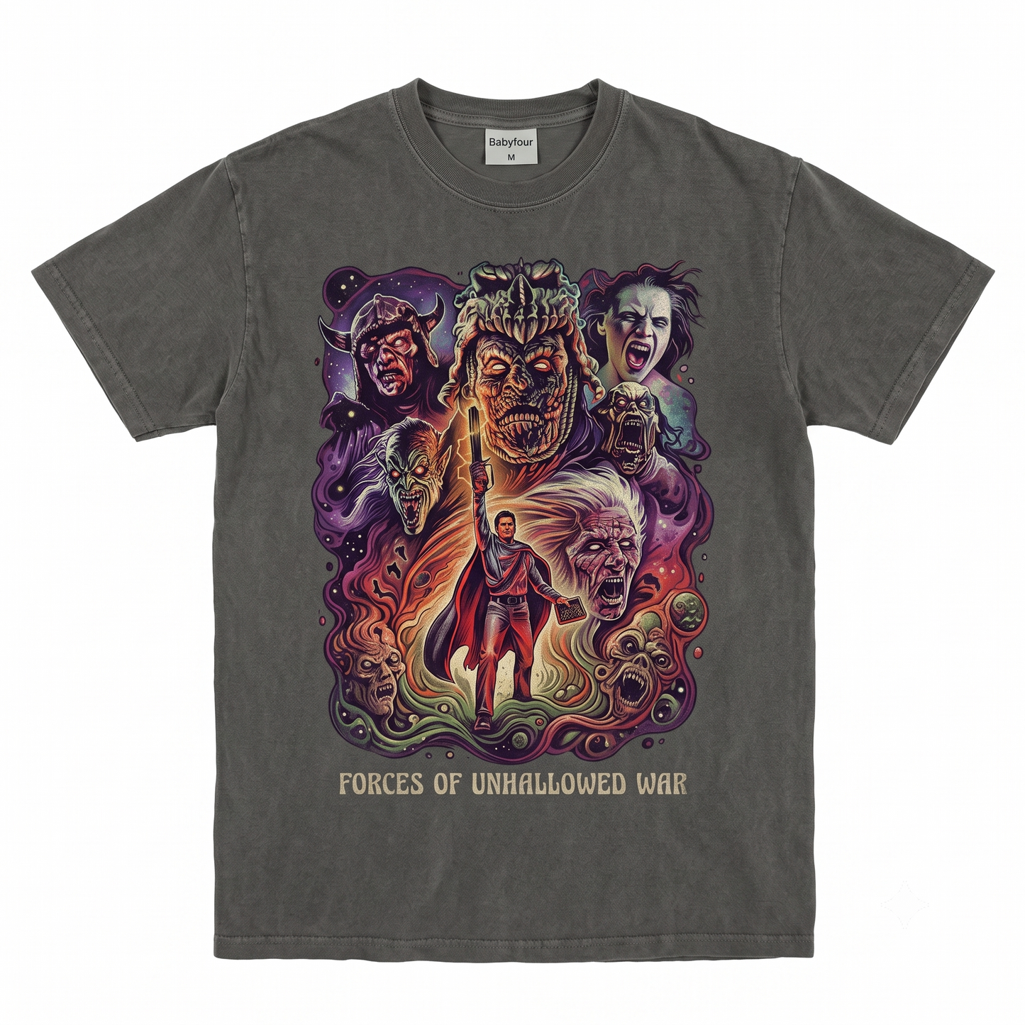 Vintage 90s Retro Horror Movie Cult Film Graphic Tee - Medieval Demon Slayer Distressed Aesthetic Unisex T-Shirt