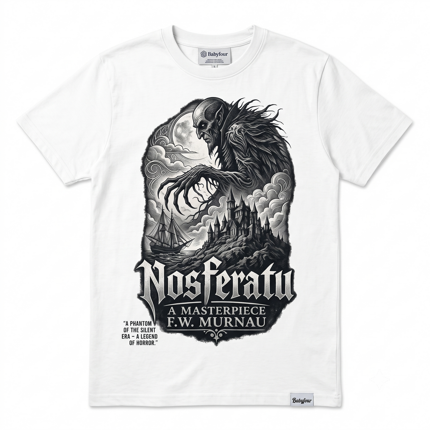 1922 Silent Vampire Movie Graphic Tee - German Expressionism Horror Gothic Film Merch - Vintage Classic Monster Unisex T-Shirt