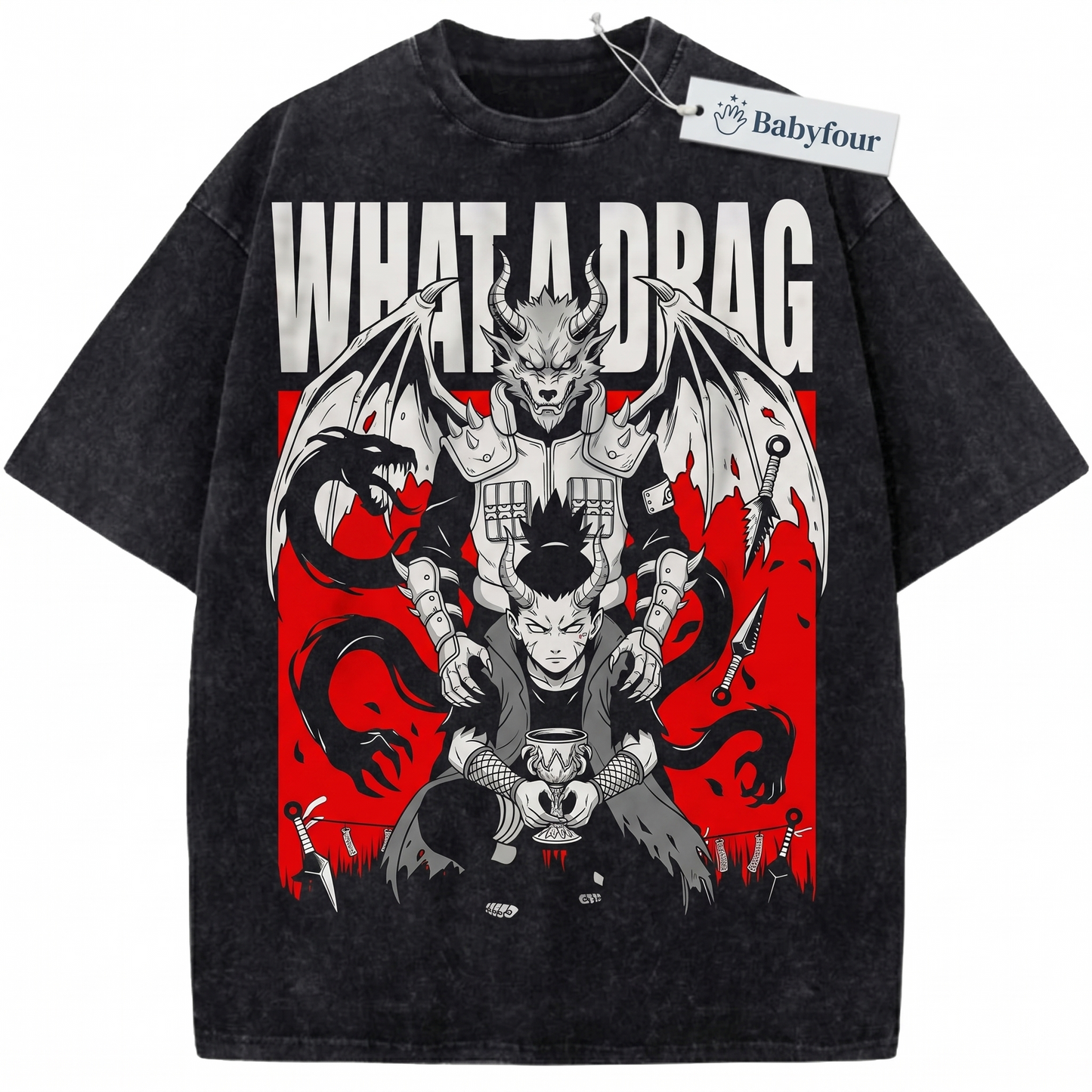 Shadow Manipulation Anime Graphic Tee - Vintage Washed Retro Manga Gift Unisex T-Shirt