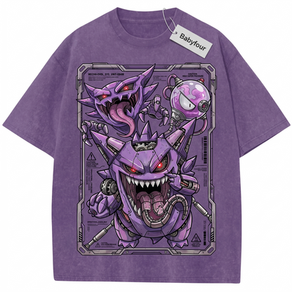 Vintage Purple Phantom Ghost Graphic Unisex T-Shirt - Retro 90s Anime Monster Style Tee