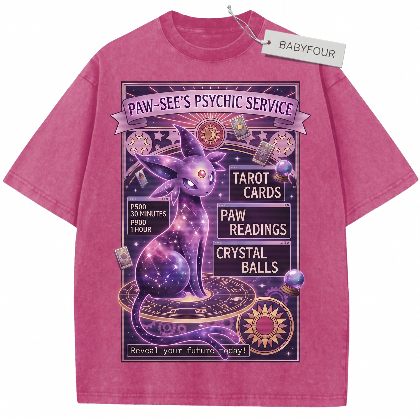 Vintage Mystic Psychic Feline T-Shirt Unisex Retro Anime Fortune Teller Graphic Tee