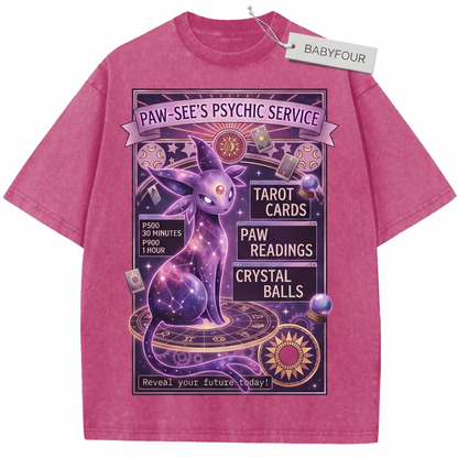 Vintage Mystic Psychic Feline T-Shirt Unisex Retro Anime Fortune Teller Graphic Tee