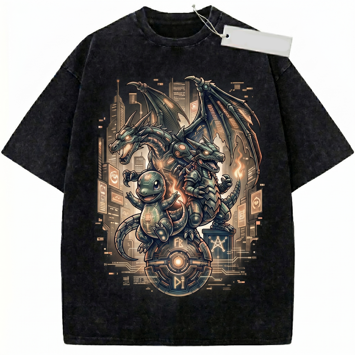 Vintage Fire Lizard Evolution Anime Graphic Unisex Tshirt, Retro Pocket Monster Starter Tee