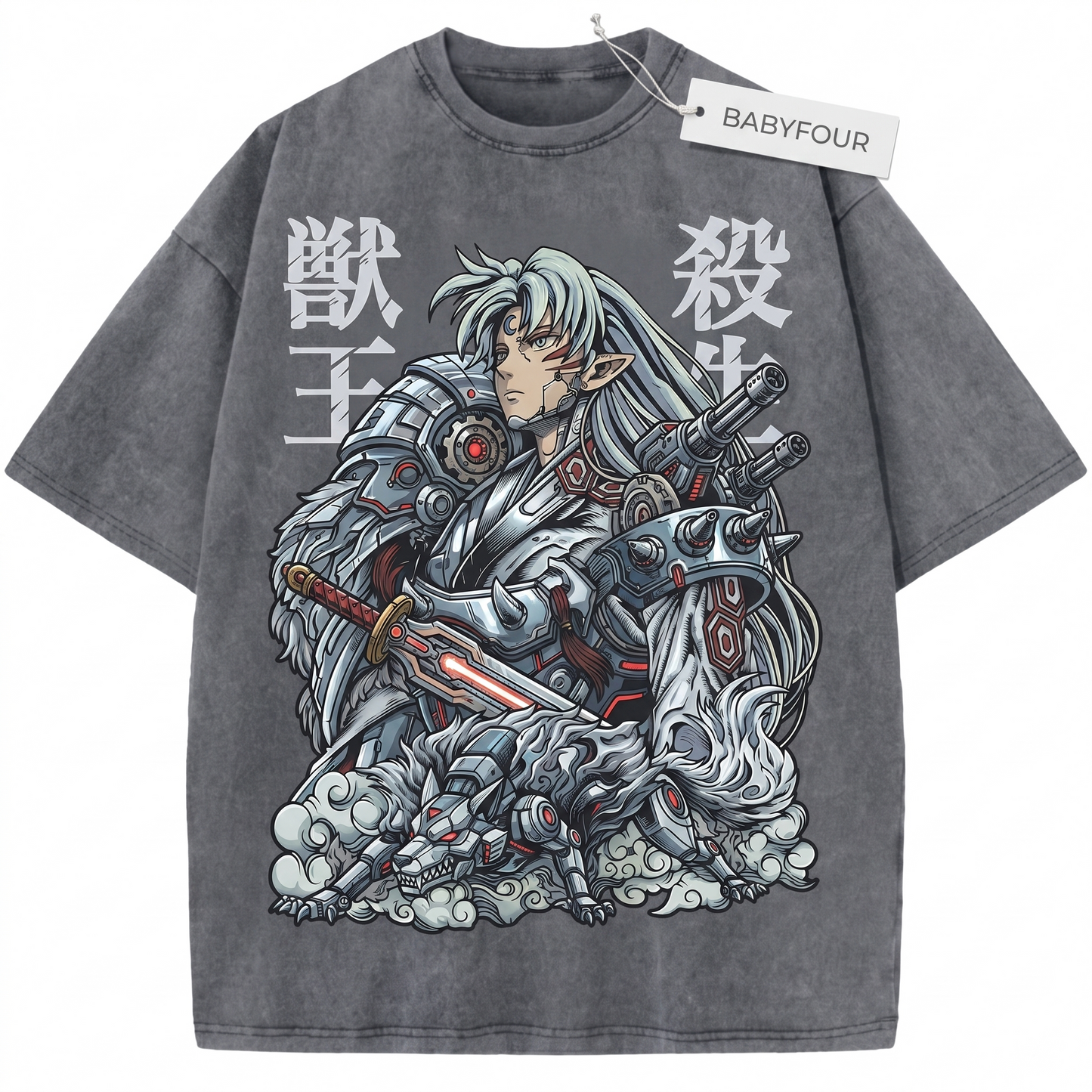 Silver Haired Yokai Lord Vintage Anime Graphic Tee, 90s Retro Feudal Demon Dog Unisex Tshirt