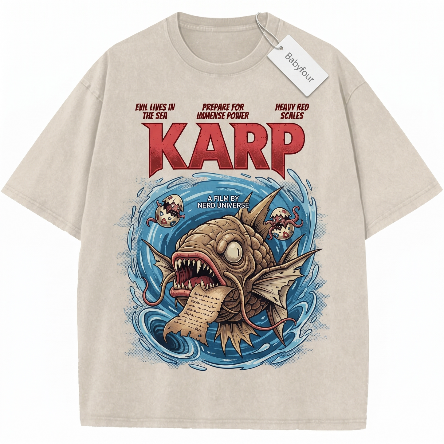 Vintage Giant Red Carp Sea Monster Parody Unisex T-Shirt - Retro Anime Gamer Graphic Tee