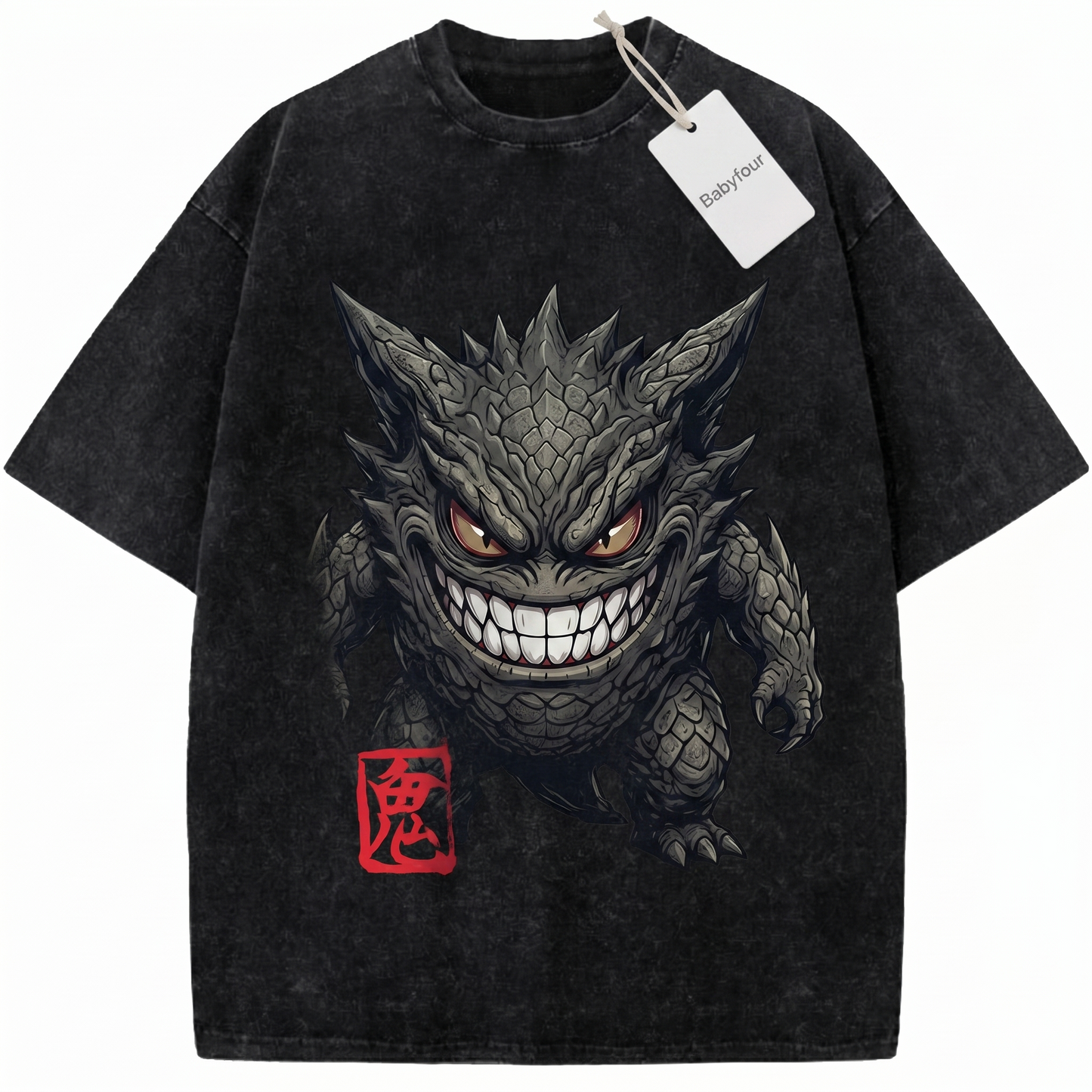 Vintage Grinning Shadow Ghost Anime Monster Unisex T-Shirt - Retro Japanese Graphic Tee