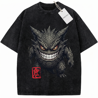 Vintage Grinning Shadow Ghost Anime Monster Unisex T-Shirt - Retro Japanese Graphic Tee