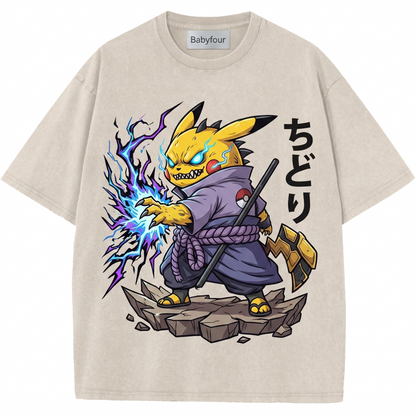 Vintage Yellow Electric Mouse Anime Unisex T-Shirt - Retro Japanese Cartoon Graphic Tee