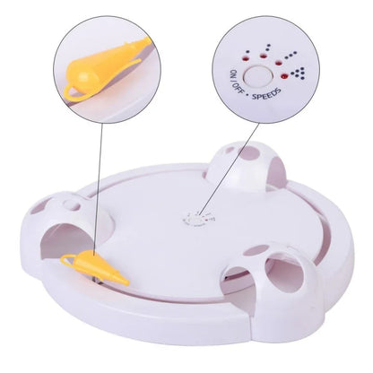 Funny Cat Interactive Pet Cat Toys Automatic Rotating Cat Play Teaser Plate Mice Catch Toy Electric Playing Exercise Toys