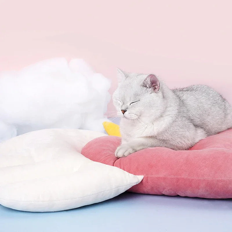 Dog Cave Bed Comfortable Winter Warm Puppy Cats Sleeping Mat Bed Love Heart Shape Angel Wings Soft Cat Bed