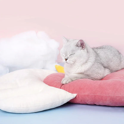 Dog Cave Bed Comfortable Winter Warm Puppy Cats Sleeping Mat Bed Love Heart Shape Angel Wings Soft Cat Bed