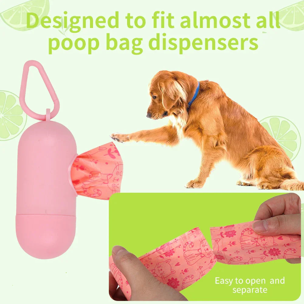 60 rolls of biodegradable pet garbage bag dog litter bag lemon fragrance fecal bag