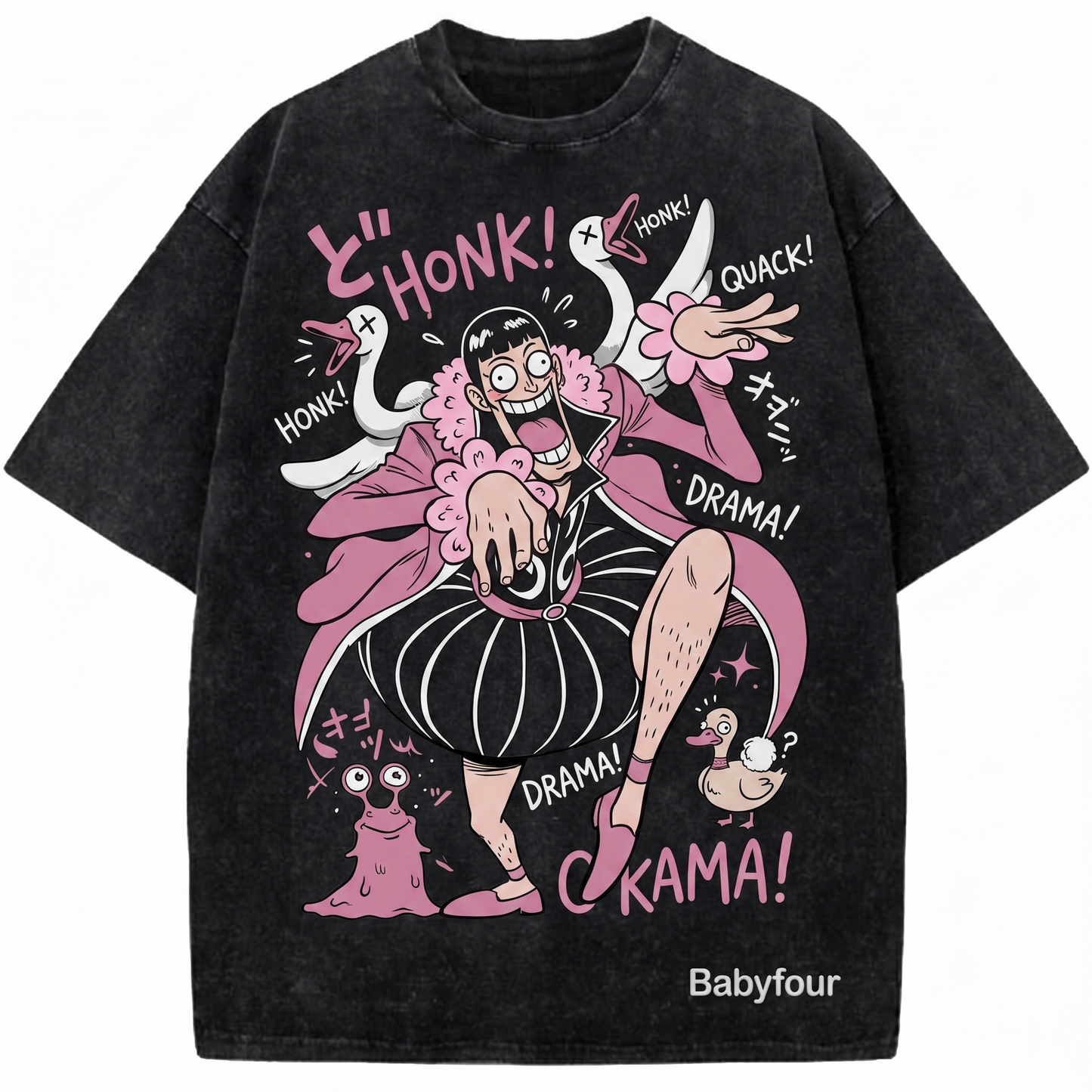 Retro Okama Swan Anime Graphic Tee - Vintage Clay Ballet Fighter Unisex T-Shirt