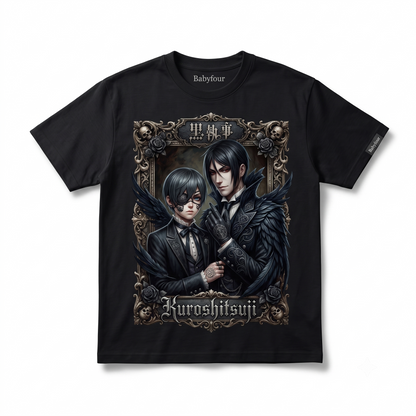 Retro Gothic Anime Demon Butler Graphic Tee - Vintage Japanese Manga Fan Gift Unisex T-shirt