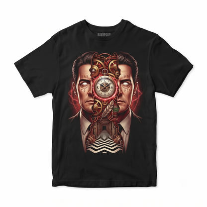 Mysterious Red Room Retro Graphic Tee - Vintage Detective Chevron Floor Cult TV Series Unisex T-shirt