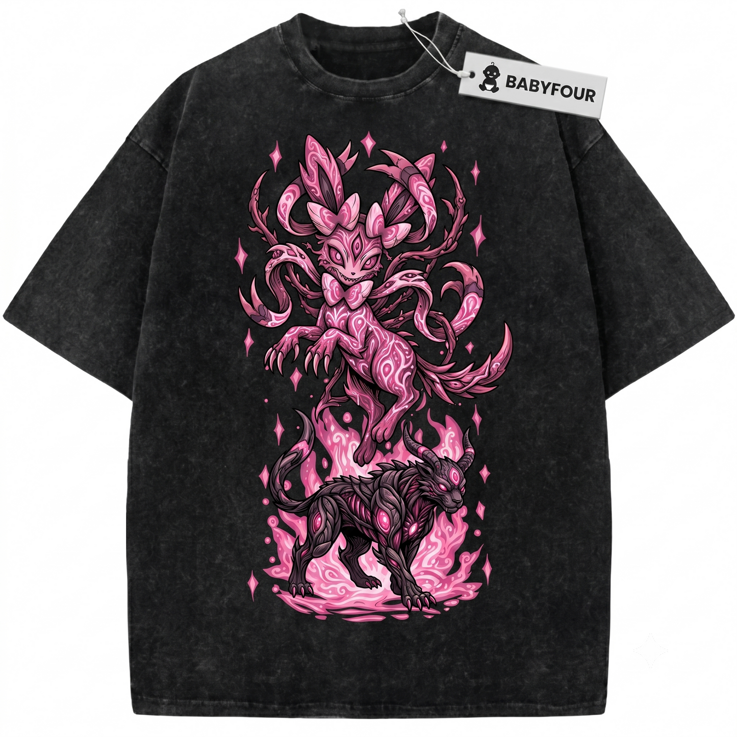 Vintage Sylveon & Eevee Cute Anime Unisex T-shirt