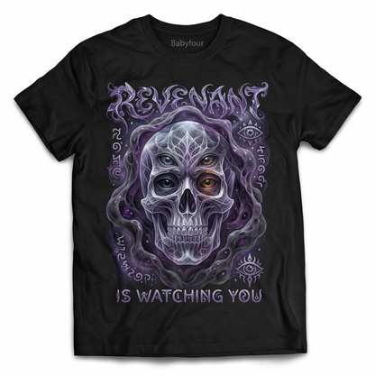 Robotic Goth Assassin Cybernetic Skeleton Graphic Tee - Revenant Is Watching You Unisex T-shirt