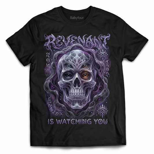Robotic Goth Assassin Cybernetic Skeleton Graphic Tee - Revenant Is Watching You Unisex T-shirt