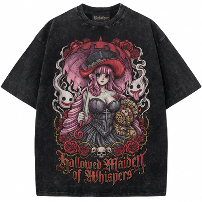 Pink Hair Ghost Princess Vintage Graphic Tee - Retro Anime Gothic Aesthetic Unisex T-shirt