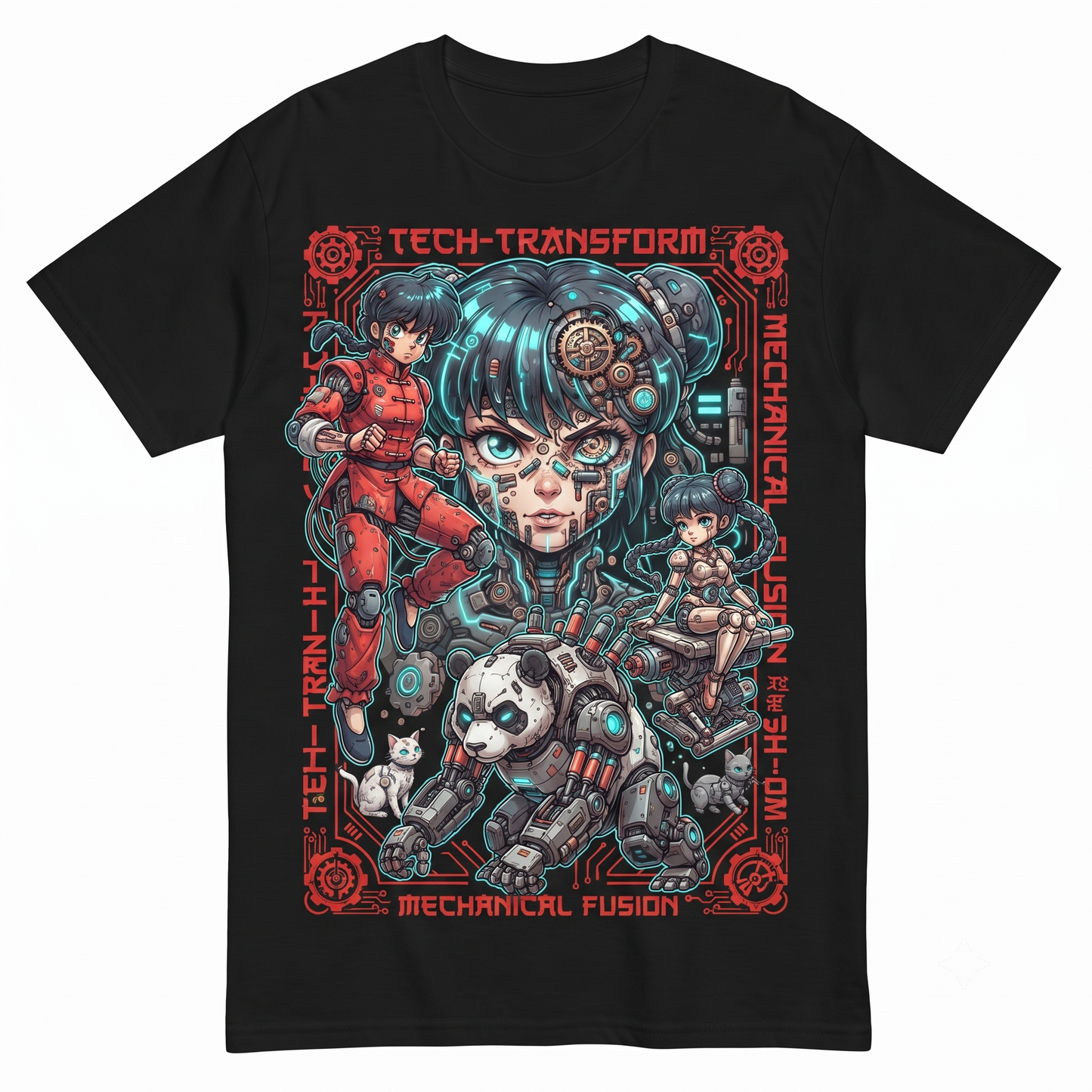 Vintage 90s Martial Arts Anime Style Graphic Tee, Funny Panda Transformation Retro Manga Apparel Unisex T-shirt