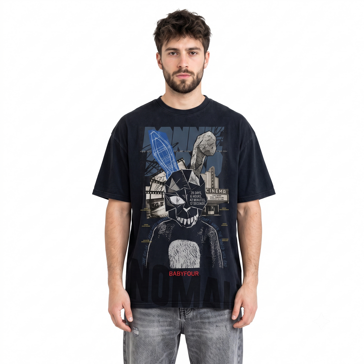 Retro Time Travel Bunny Sci-Fi Movie Graphic Tee - Vintage Dark Psychological Thriller Unisex T-shirt