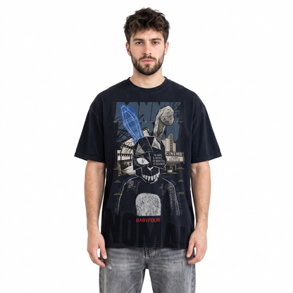 Retro Time Travel Bunny Sci-Fi Movie Graphic Tee - Vintage Dark Psychological Thriller Unisex T-shirt