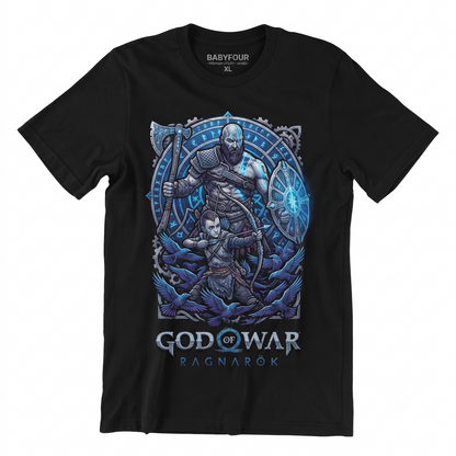 Warrior and Archer Mythology Graphic T-Shirt, Norse Viking Inspired Art, Unisex Cotton Casual Short Sleeve Tee