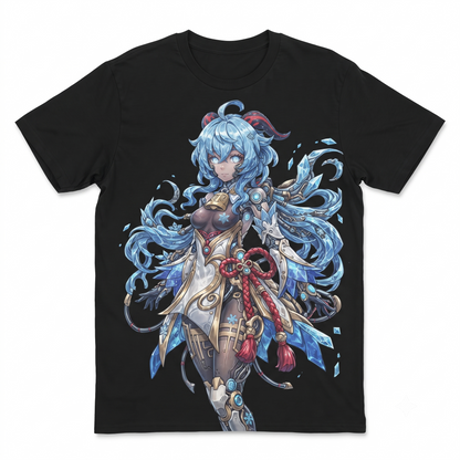 Cryo Archer Fantasy Character Graphic Apparel, Aesthetic Waifu Video Game Inspired Fan Art Unisex T-shirt