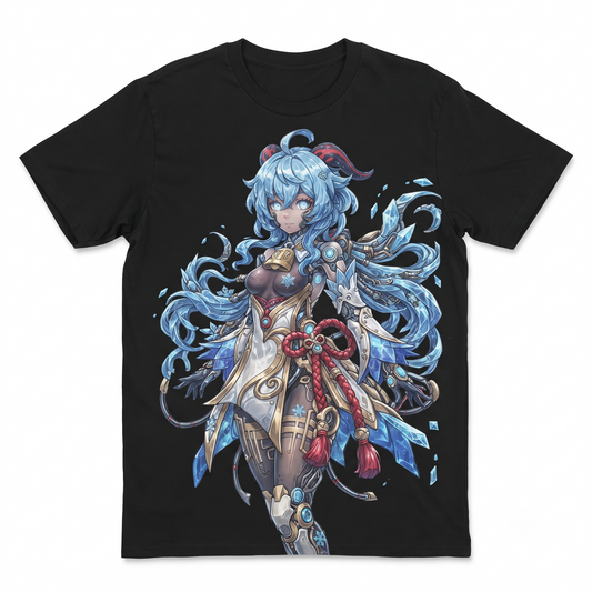 Cryo Archer Fantasy Character Graphic Apparel, Aesthetic Waifu Video Game Inspired Fan Art Unisex T-shirt