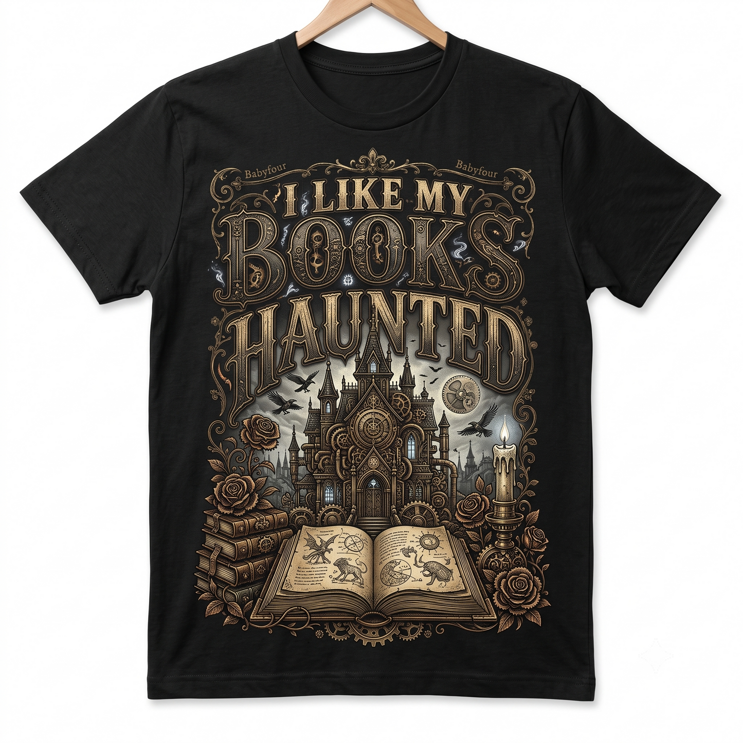 Vintage Dark Academia Book Worm Shirt - Gothic Haunted Bookish Graphic Tee - Spooky Librarian Halloween Literary Gift Unisex T-shirt