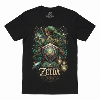 Legend of Zelda Adventure Series Graphic Apparel, Hero of Time Triforce Hylian Crest Inspired Design, Retro Gaming Enthusiast Gift, Soft Premium Quality Unisex Tshirt