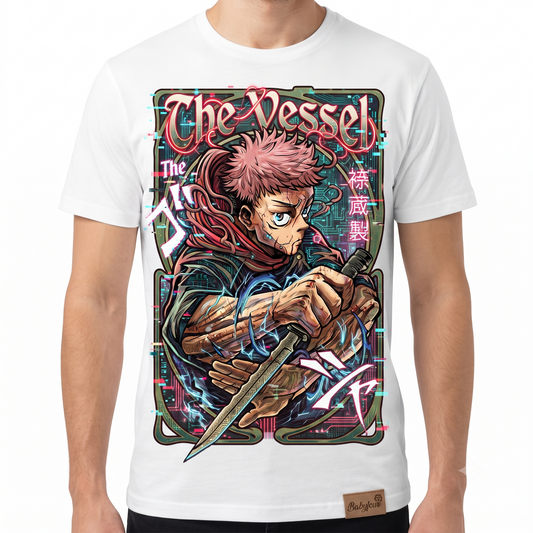 Unisex Graphic T-Shirt, Anime Style Fighter Design, Retro Streetwear Tee, Casual Cotton Crewneck Top