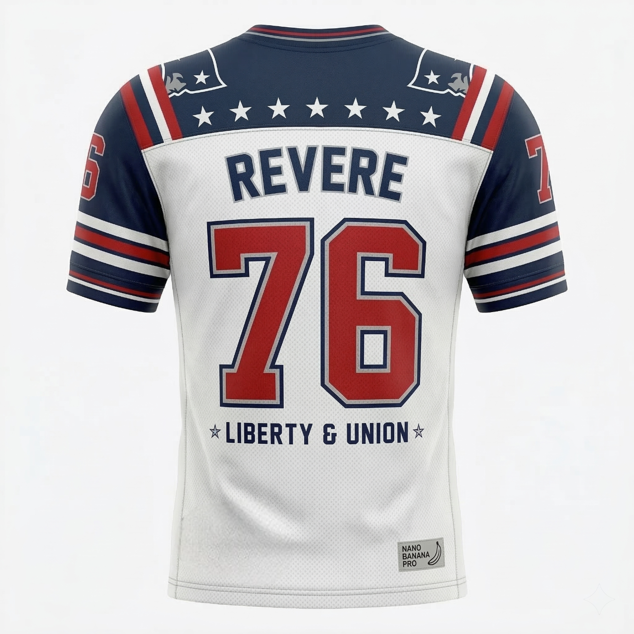 New England Football Inspired Professional Heritage Jersey - Red, White, Blue - Unisex Fan Apparel