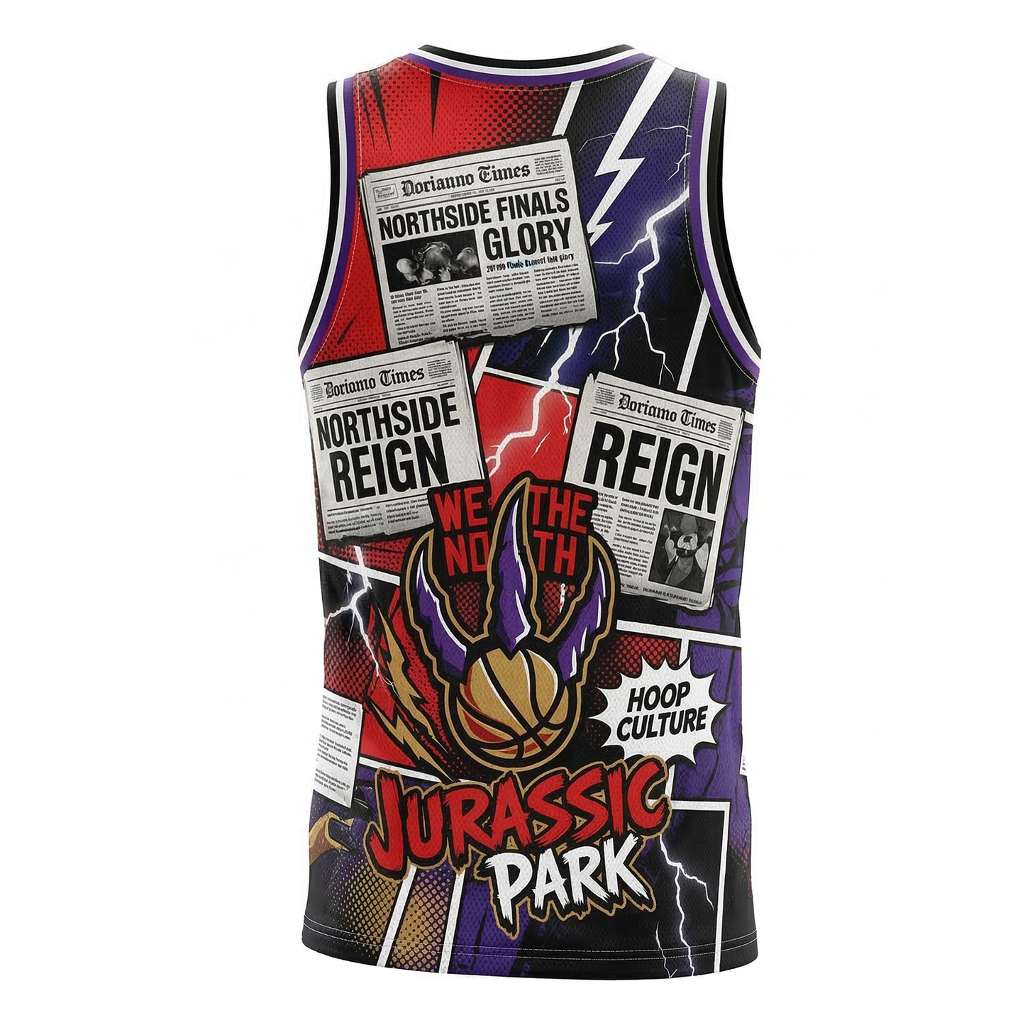 Unisex Retro Toronto Hoops Basketball Jersey - Northside Comic Art All-Over Print Tank Top